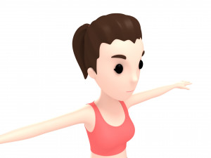 cartoon girl 002 sport girl Modelo 3D