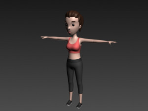 cartoon girl 002 sport girl Modelo 3D