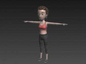 cartoon girl 002 sport girl Modelo 3D