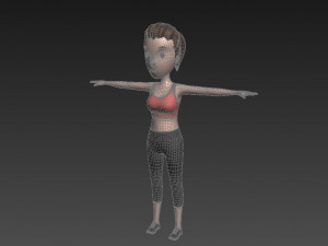 cartoon girl 002 sport girl Modelo 3D