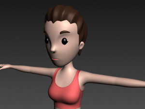cartoon girl 002 sport girl Modelo 3D