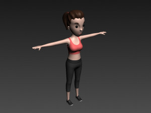 cartoon girl 002 sport girl Modelo 3D