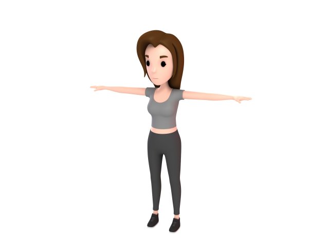cartoon girl 003 girl model Modelo 3D .c4d .max .obj .3ds .fbx .stl .blend 