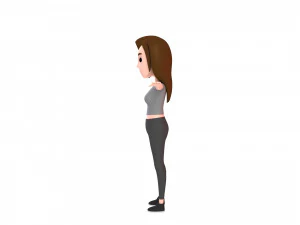 cartoon girl 003 girl model 3D Model