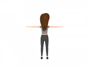 cartoon girl 003 girl model 3D Model