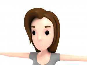 cartoon girl 003 girl model 3D Model