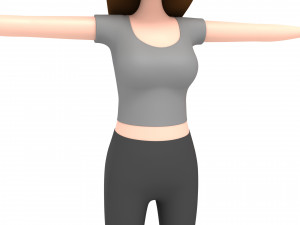 cartoon girl 003 girl model Modelo 3D