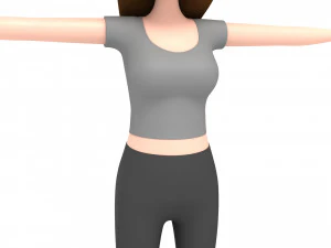 cartoon girl 003 girl model 3D Model