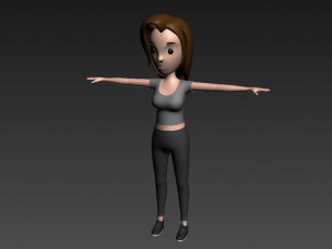 cartoon girl 003 girl model Modelo 3D