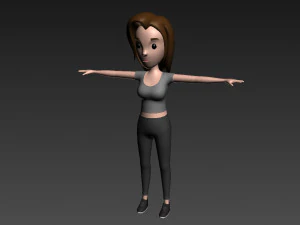 cartoon girl 003 girl model 3D Model