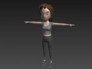 cartoon girl 003 girl model 3D Model