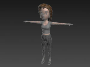 cartoon girl 003 girl model 3D Model