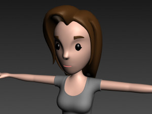 cartoon girl 003 girl model Modelo 3D