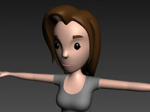 cartoon girl 003 girl model 3D Model
