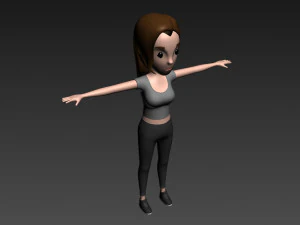 cartoon girl 003 girl model 3D Model