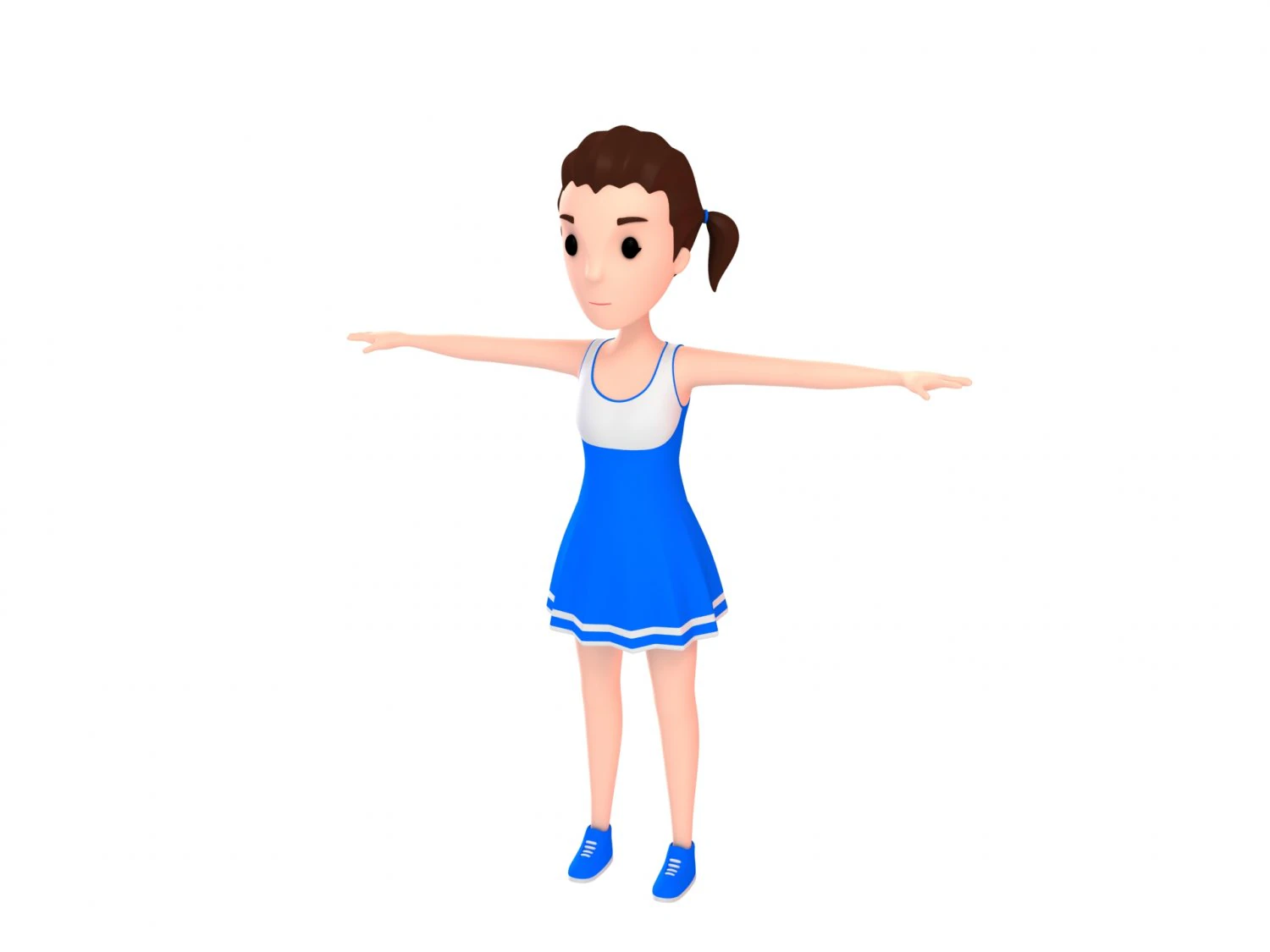 3d cartoon girl 004 cheerleader 3D Model .c4d .max .obj .3ds .fbx .stl .blend 