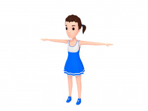 3d cartoon girl 004 cheerleader 3D Model