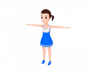 3D-Cartoon-M&auml;dchen 004 Cheerleaderin 3D Modell