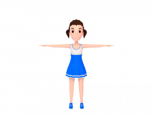 3d cartoon girl 004 cheerleader Model 3D