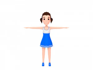 3d cartoon girl 004 cheerleader 3D Model