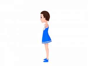 3d cartoon girl 004 cheerleader 3D Model