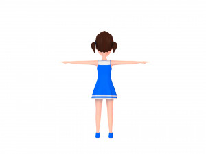 3d cartoon girl 004 cheerleader Model 3D