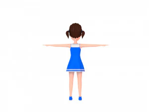 3d cartoon girl 004 cheerleader 3D Model