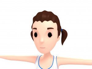 3d cartoon girl 004 cheerleader Model 3D