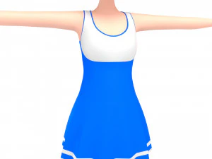 3d cartoon girl 004 cheerleader 3D Model