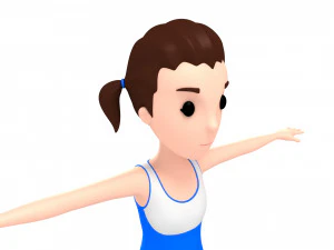 3d cartoon girl 004 cheerleader 3D Model