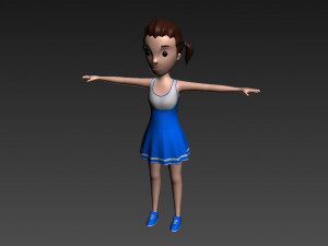 3d cartoon girl 004 cheerleader Model 3D