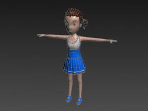 3d cartoon girl 004 cheerleader 3D Model
