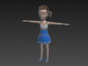 3d cartoon girl 004 cheerleader Model 3D