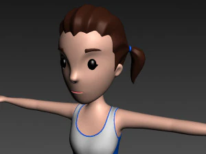 3d cartoon girl 004 cheerleader 3D Model