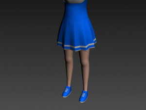 3d cartoon girl 004 cheerleader Model 3D