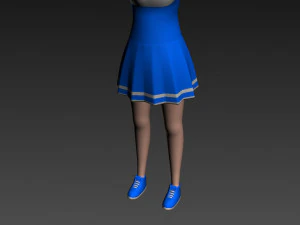 3d cartoon girl 004 cheerleader 3D Model
