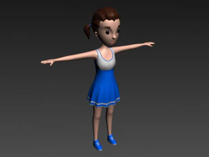 3d cartoon girl 004 cheerleader 3D Model