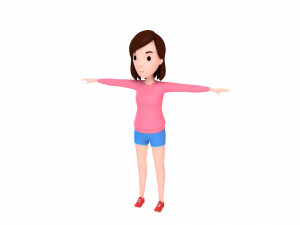 cartoon girl 005 girl 3d 3D Model