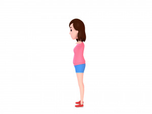 cartoon girl 005 girl 3d Model 3D