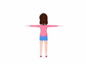 cartoon girl 005 girl 3d Model 3D