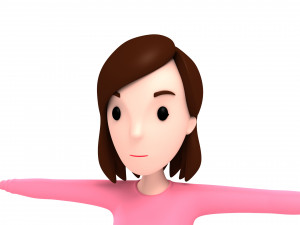 cartoon girl 005 girl 3d Model 3D