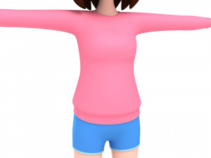 cartoon girl 005 girl 3d Model 3D