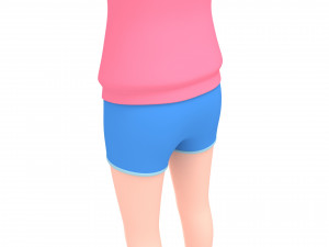 cartoon girl 005 girl 3d Model 3D
