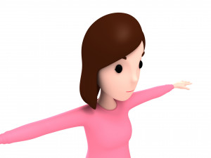 cartoon girl 005 girl 3d Model 3D