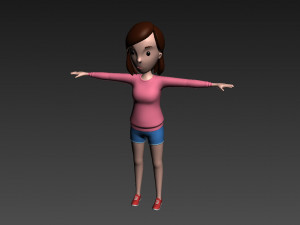 cartoon girl 005 girl 3d Model 3D