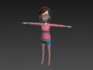 cartoon girl 005 girl 3d Model 3D