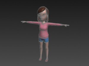 cartoon girl 005 girl 3d Model 3D