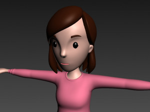 cartoon girl 005 girl 3d Model 3D