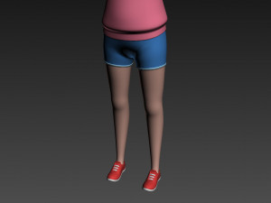 cartoon girl 005 girl 3d Model 3D