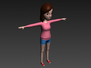 cartoon girl 005 girl 3d Model 3D